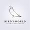 Bird lover, bird`s world logo vector illustration design , mini simple line art bird logo
