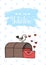 Bird mail cartoon cute illustration in