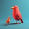 Bird And Mark: A Minimalist 3d Character