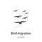 Bird migration vector icon on white background. Flat vector bird migration icon symbol sign from modern autumn collection for