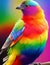 bird in mixed color background