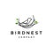Bird nest icon logo line illustration symbol