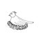 Bird in the nest icon, sticker. sketch hand drawn doodle style. minimalism, monochrome. spring, hatching eggs, chicks