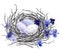 Bird nest with violets