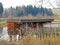 Bird observation post Hide in water bird protection area Flachsee Vogelbeobachtungsstand im Wasservogelschutzgebiet Flachsee