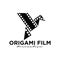 Bird origami filmstrip logo icon design