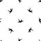 Bird origami pattern seamless black