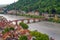 Bird panoramic view over old downtown in Heidelberg, Heidelberg, Germany