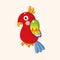 Bird parrot cartoon theme elements vector,eps