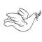 Bird peace dove flying coloring page cartoon illustration