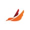 Bird phoenix wing bird red orange full color logo design