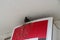 Bird pigeon droppings on store sign with poop