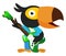 Bird playing guitar, illustration, vector