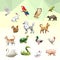 BIRD RABBIT OWL RACOON DOG POODLE CHIPMUNK CAT TURTLE DUCK CHICKEN SWAN SNAKE MOUSE RAT PIG ROOSTER ANIMAL PET LOW POLY LOGO ICON