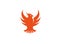 Bird red eagle open wings flying for logo design