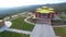 A bird\'s-eye video shooting drone Buddhist temple in Ulan-Ude, Republic of Buryatia, Russia