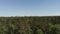 Bird`s eye view of beautiful green forest aerial shot. Aerial view 4K. The camera flies up in front of the forest above