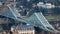 Bird`s eye view of the blue wonder, a more than 100 year old steel girder bridge over the Elbe river