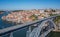 Bird`s eye view of the city of Porto, Portugal