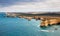 Bird\'s-eye view of coast in Port Campbell National Park