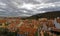 Bird`s eye view of the crowded Prague Castle Complex