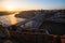 Bird`s-eye view of Dom Luis I bridge and Douro river.