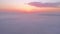 Bird`s eye view of the fantastic ocean of clouds at sunrise. Filmed in 4k, Drone video