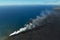 Bird`s eye view of Hawaii coast at volcano National Park