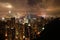 A bird\'s eye view of Hongkong at night