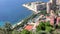 Bird\'s eye view of montecarlo beach and tennis