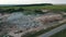 Bird\'s-eye view over a garbage landfill