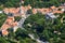 Bird\'s-eye view on Palace of Sintra as seen from the Sintra Mountains. Sintra. Portugal