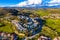 Bird`s eye view of residential houses and villas at Pissouri bay, a village in Limassol District, Cyprus