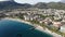 Bird's eye view of seaside town Kemer, Antalya Province, Mediterranean coast of Turkey.