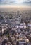 Bird`s eye view of the skyscrapers surrounding the Ikebukuro station at sunset.