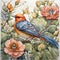 Bird\\\'s Floral Fantasy: Art Deco