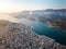 Bird\\\'s view of beautiful coastal city Argostoli, the capital of Kefalonia island
