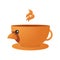 Bird shaped teacup. Vector illustration decorative background design