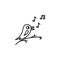 Bird, singing icon. Simple line, outline vector elements of spring icons for ui and ux, website or mobile application