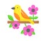 A bird sitting in a branch of tree, grab this beautiful icon of bird in editable style