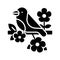 A bird sitting in a branch of tree, grab this beautiful icon of bird in editable style