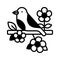 A bird sitting in a branch of tree, grab this beautiful icon of bird in editable style