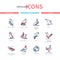 Bird species - modern line design style icons set