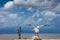 Bird statue at Bang Poo, Samut Prakan, which is a popular tourist attraction for the birds.