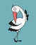 Bird Stork Flat Design Character