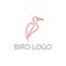 Bird stork logo design template