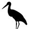 Bird stork vector illustration black silhouette profile