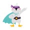 Bird Superhero Dressed in Mask and Cape or Cloak Vector Illustration