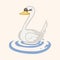 Bird swan cartoon theme elements vector,eps