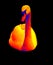 Bird Swan in scientific high-tech thermal imager